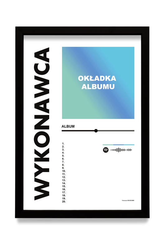 Personalizowany plakat z wybranym albumem muzycznym