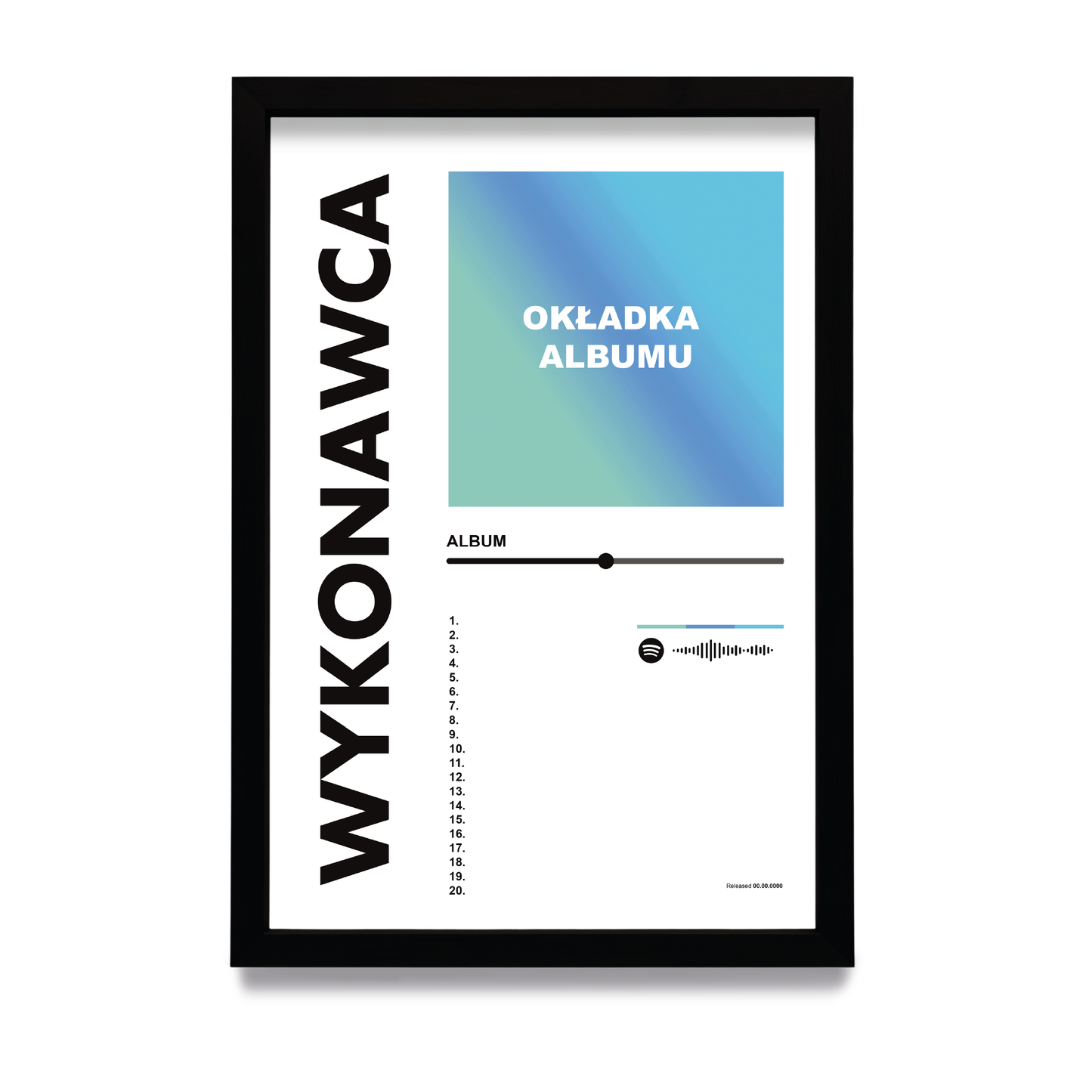 Personalizowany plakat z wybranym albumem muzycznym