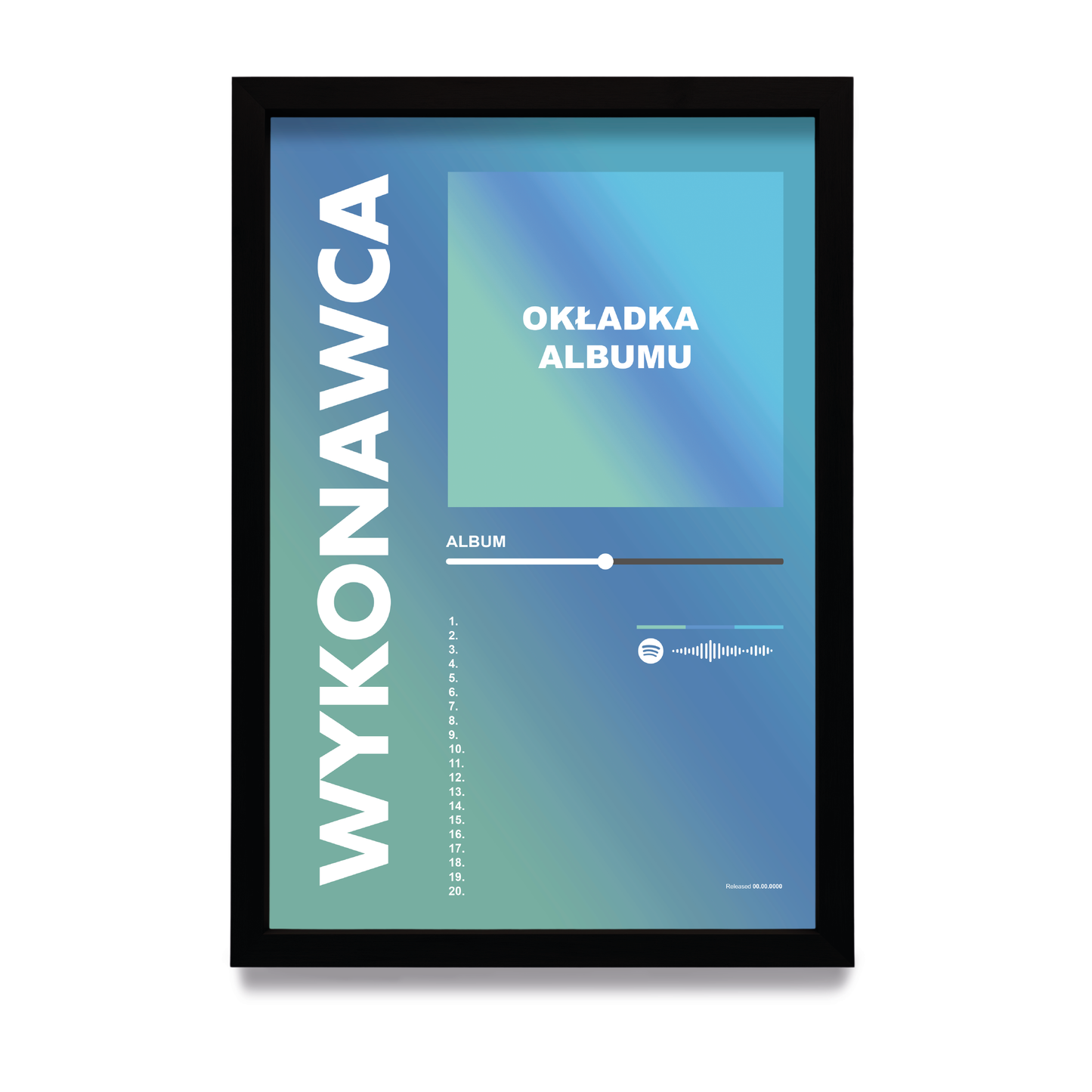 Personalizowany plakat z wybranym albumem muzycznym